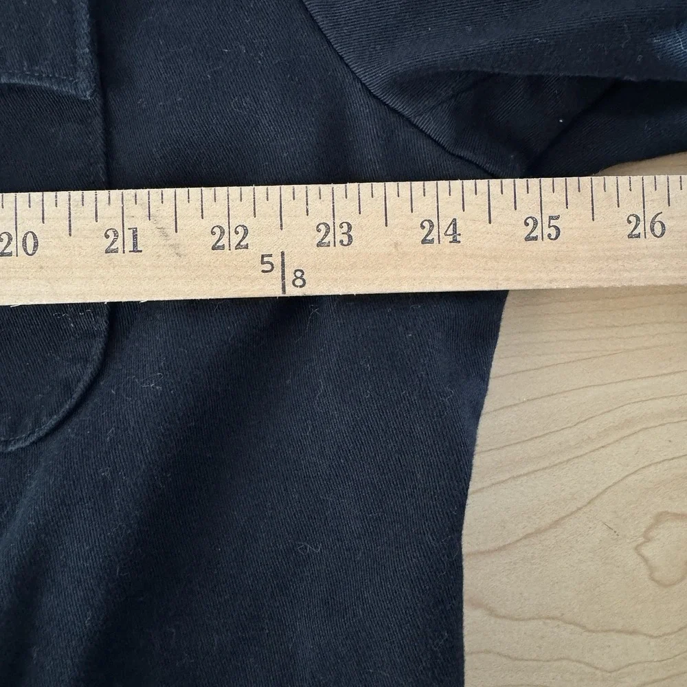 LRL Ralph Lauren Cotton Jacket Black Women Sz 16 Classic Pockets Preppy Academia